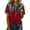 Red |#2, variant on Denim Tops for Women Lapel Western Short Sleeve Sweatshirts with Denim Collar Button Up Casual Patchwork 2026 Tops (Black,2XL)