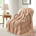 thumbnail image 5 of Snuggle Sac Reversible Checkered Throw Blanket Soft Plaid Bed Blanket Textured Striped Throw,Orange,50*60", 5 of 5
