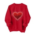 thumbnail image 3 of YOIAVAIOY Valentines Shirts for Women Fashion Long Sleeve Heart Graphic Sweatshirts Causal Lounge Tops Valentines Gift Red M, 3 of 8