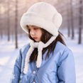 thumbnail image 2 of Faraee Kids Fuzzy Winter Trapper Hat Plush Ear Flap Hat with Tie Strings Soft Windproof Warm Snow Hat for Boys Girls Cold Weather 2‑8Y, 2 of 6