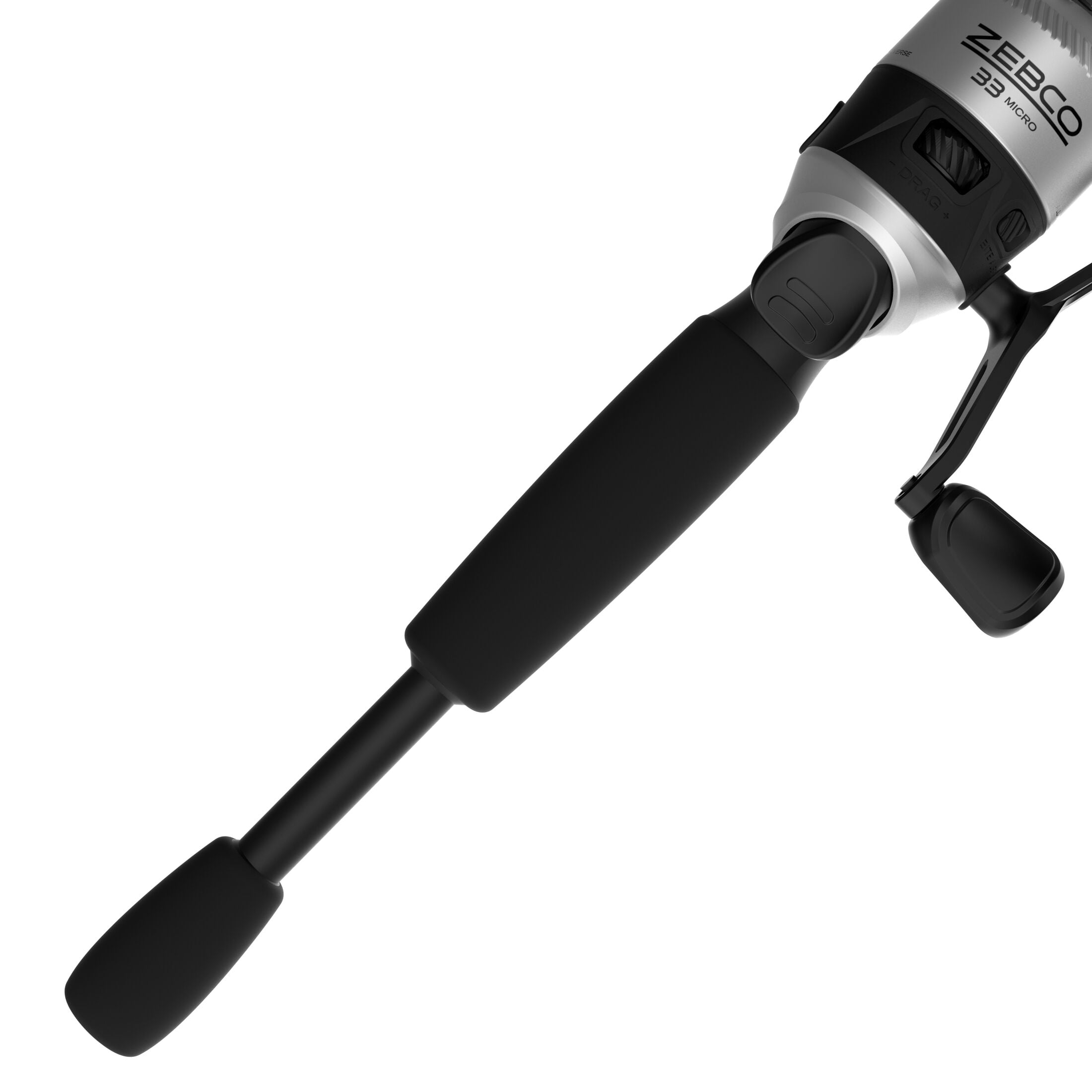 Zebco 33 Micro Spincast Reel and Telescopic Fishing Rod Combo, Extendable 19-Inch to 5-Foot Rod, Size 10 Reel, Silver/Black