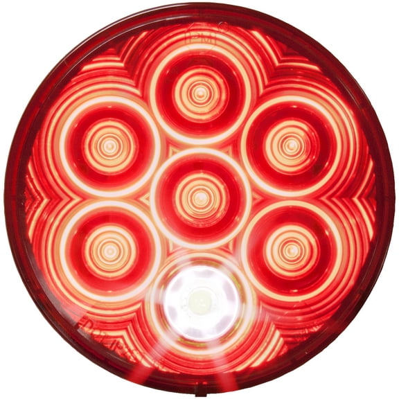 Peterson Manufacturing 882K-7 Blue 4 Light Round Groom Mount with Plug Kit (M177 Multi-Volt LED S/T/T & B/U) 1 Pack