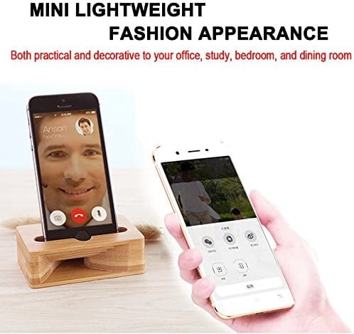 Cell Phone Stand Amplifier, Desktop Mobile Phone Holder, Universal Portable Wood Cellphone Dock on Desk Bamboo Bed Stand Mount Cradle for Phone Under 5.5 Inches