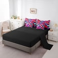 thumbnail image 5 of Castle Fairy Colorful Plaid Girl Bedding Comforter Set,Geometric Grid Full Bedding Set, 5 of 8