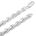 thumbnail image 2 of 7.5mm Solid .925 Sterling Silver Twisted Rope Chain Necklace + Bracelet Set, 24" (Necklace) + 10" (Bracelet), 2 of 7