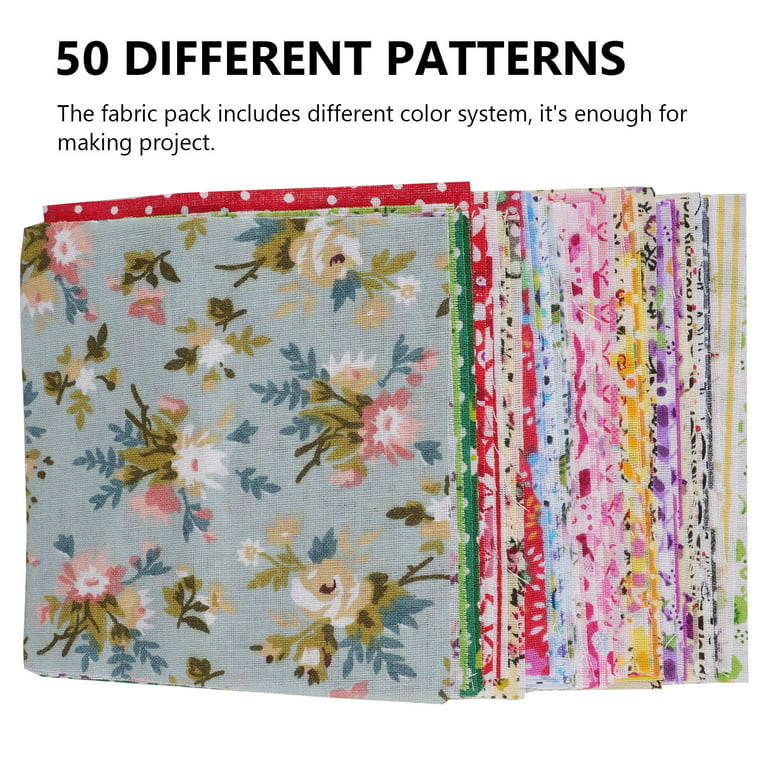 100 Pcs 10 x 10 Inch Quilting Cotton Fabric Bundle for DIY Sewing Fabric  Precuts Quilt Squares Multi Color Printed Floral Square Patchwork Supplies