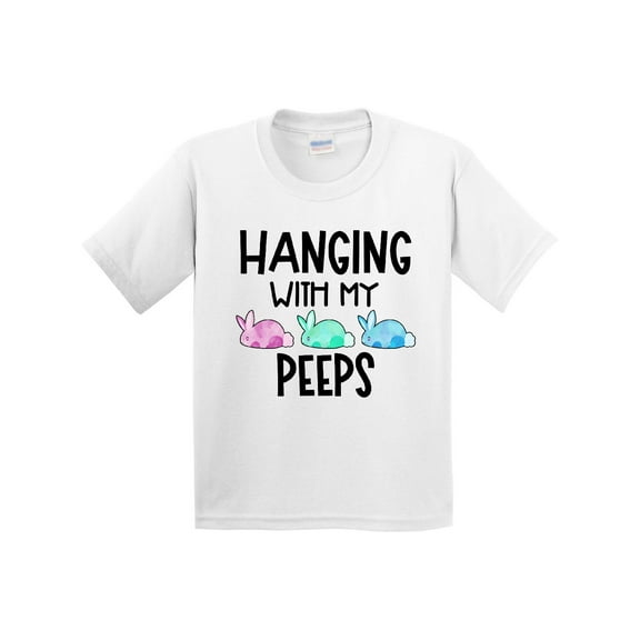 Inktastic Easter Hanging with My Peeps Pastel Bunnies Youth T-Shirt