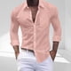 thumbnail image 1 of Blusa y camisa de manga larga con cuello vuelto para hombre, cárdigan de manga larga con solapa y botones, bolsillo, blusa de moda, camisa para hombre, parte superior de poliéster, 1 of 3