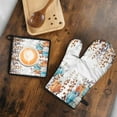 thumbnail image 3 of Fall Pumpkins and Leaves Kitchen Oven Mitt and Pot Holder Sets 2 Pcs for Baking, Cooking and Grilling, Heat Resistant Up To 392 °F, 3 of 5