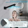 thumbnail image 2 of Matte Black Faucet Set Shower Head with Tub Spout and Handle System Square Wall Mount for Bathroom, 2 of 12