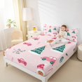thumbnail image 4 of Manfei Cute Gingerbread Man Queen Sheet Sets,Pink Car Flat Sheet,Happy Christmas Queen Fitted Sheet For Girls Kids,Microfiber Bedroom Decor,4pcs, 4 of 7