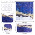 thumbnail image 4 of 4 Pcs Bathroom Shower Curtain Set,Black Marble Shower Curtain Valentine's Day Shower Curtain Sets with Rugs(Bath Mat,U Shape and Toilet Lid Cover Mat) and 12 Hooks,72 x 72 Inch, 4 of 7