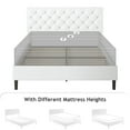 thumbnail image 5 of 4 EVER WINNER Queen Bed Frame, Queen Upholstered Platform Bed with Button Tufted Headboard, White Queen Bed Frame, White, 5 of 7