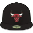 thumbnail image 2 of Men's New Era Black Chicago Bulls Official Team Color 59FIFTY Fitted Hat, 2 of 6