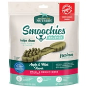 Rachael Ray Nutrish Smoochies Brushes Natural Long-Lasting Dog Dental Chews, Apple & Mint, small/medium size, 16-Ounce Bag, 26 treats