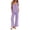 Purple, variant on LEKWK Pajama Sets for Women 2 Piece Ruffle Square Neck Tank Top and Wide Leg Pants Cute Beach Vacation Casual Home Lounge Sleepwear