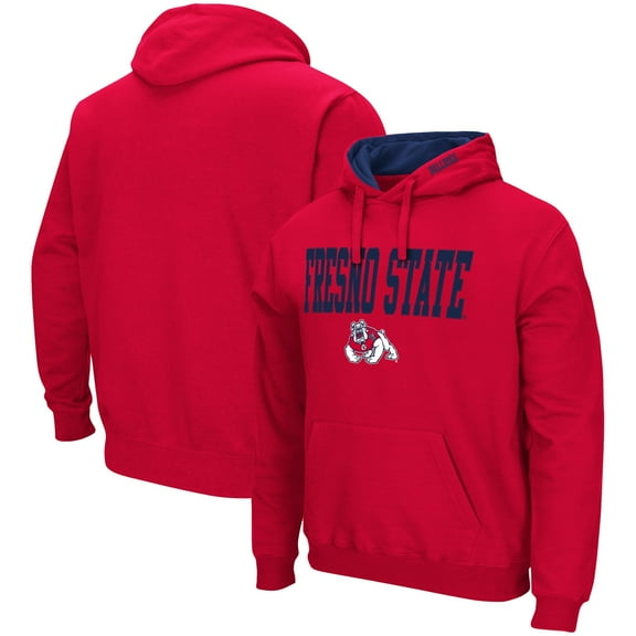 Men's Colosseum Red Fresno State Bulldogs Arch & Logo 3.0 Pullover Hoodie
