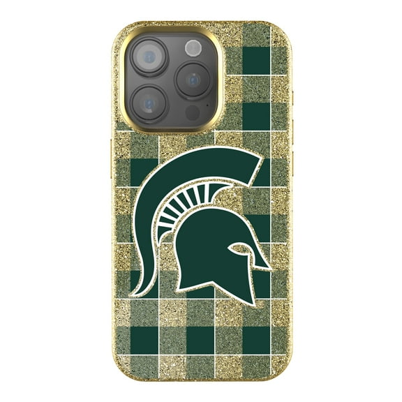 Keyscaper Michigan State Spartans Plaid Bling iPhone Case