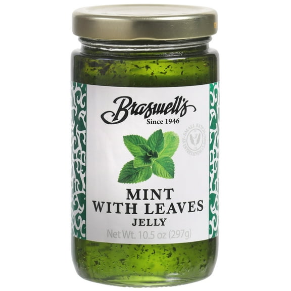 Braswells Mint Jelly w/ Leaves, 10.5 oz
