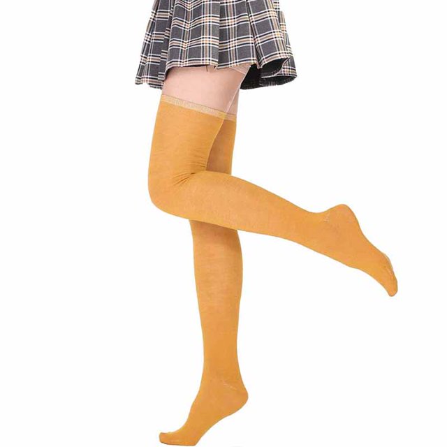 1 Par De Medias De Mujer Sexy Muslo Alto Sobre La Rodilla Calcetines Elásticos De Algodón Para Niñaspangjing