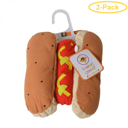 Lookin' Good Hot Dog Dog Costume Small - (Fits 10-14 Neck to Tail) - Pack of 2
