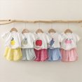 thumbnail image 4 of Toddler Girl Clothes Toddler Girls Dresses Outfits 1T 2T 3T 4T 5T 6T Toddler Girls Summer Clothes 5T Girls Sunflower Fly Sleeve T-shirt Denim Shorts 2PCs Set Dailywear, 4 of 4
