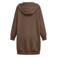 thumbnail image 6 of Vivianyo HD Women's Mid Length Dual Zip Hooded Sweatshirt, Inset Side Pocket Long Sleeve Fleece Hoodie for Outdoor Wear, Sizes S-2XL, 6 of 7