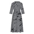thumbnail image 3 of Vestido de Verano para Mujeres Impreso Cuello de Vuelta de Manga de Tres Cuartos, Estilo de Ocio de Moda para Ocasional, Fiesta Y Vacaciones, 3 of 5