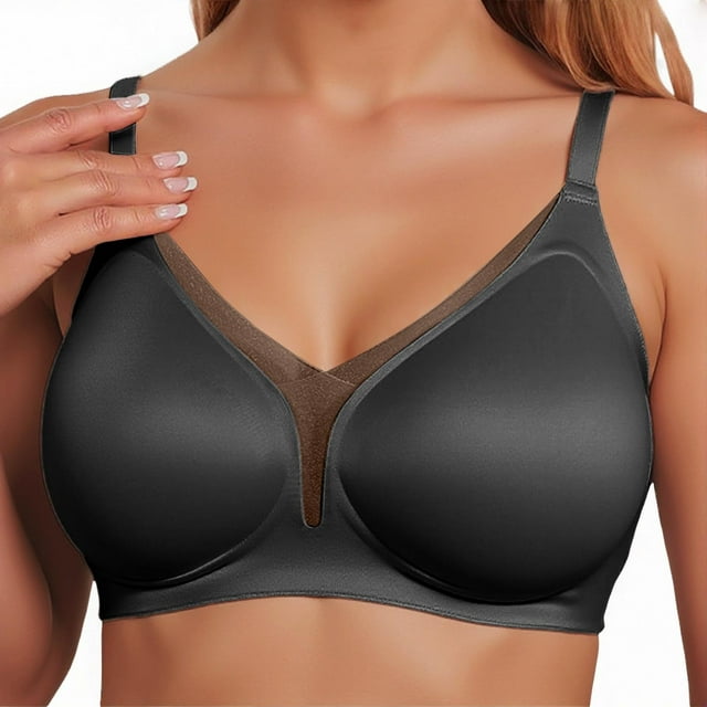 Brasier sin Varillas Mujer Sujetador de Mujer con Copas Grandes, Push up, sin Aros, de Satén, con Soporte Suave y Transpirable Grande