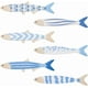 thumbnail image 1 of 6 piezas de decoración de pared con peces de madera, arte de pared costero, decoración náutica de playa, escultura de pared de peces azules, esculturas colgantes para baño, 1 of 9