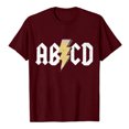 thumbnail image 3 of iTNHFP T-Shirt pour Femmes Abcd Teacher Shirt Femme Rock Lettre Graphique T-Shirt Drôle Lettre Imprimée Rentrée des Classes Manches Courtes T-Shirt Haut, 3 of 3