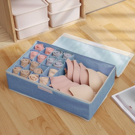 

Vikudaty 17 Lattice Finishing Box Underwear Underwear Storage Box Bra Socks Foldable Underwear Storage Box Foldable Storage Bag Washable 2022 home decor