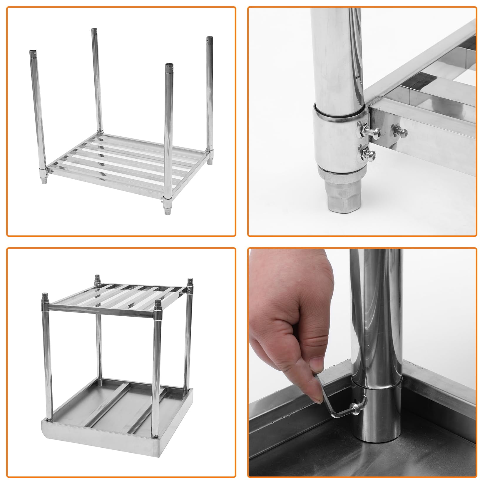 Folding Commercial Prep Table, 30"x36" NSF Stainless Steel Worktable with Backsplash & Adjustable Shelf, Heavy Duty for Kitchen, Restaurant, or Catering