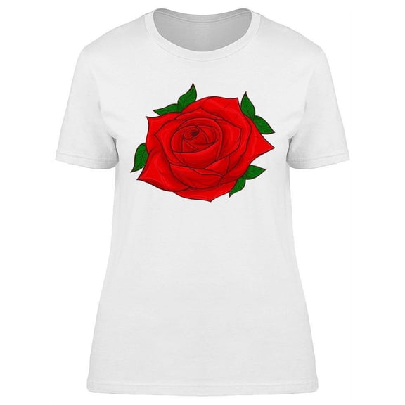 A Beautiful Red Rose T-Shirt Women -Image by Shutterstock, Female Small