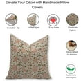 thumbnail image 3 of Fabdivine Block Print Throw Pillow Cover, 20x20 Inch Thick Linen Decorative Cushion Cover, Floral Print Boho Design Green Pillow Cover for Sofa and Couch, 3 of 5