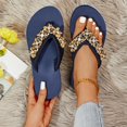 thumbnail image 2 of PEASKJP Womens Wedge Sandals Womens Summer Sandals Clip Toe Thong Sandals Beach Flip Flop Flat Summer Holiday Beach Shoes, Dark Blue 36, 2 of 5