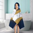 thumbnail image 6 of Blue Marble Gold Wave Pattern Hooded Bath Towel，50"x30" for Ages 3 To 12 Kids, Quick Dry Lightweight Soft Microfiber Hood Beach Towel Cover Up for Kids, 6 of 7