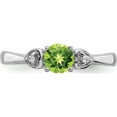thumbnail image 5 of Sterling Silver Rhodium Plated Diamond And Peridot Round Ring (Size 9) Made In India qr4511pe-9, 5 of 5