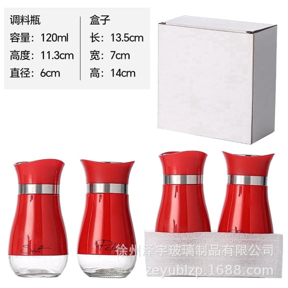 NATPLUS Salt and Pepper Shakers Set, Glass Spice Dispensers with Stainless Steel Accents, Airtight Moisture-Proof Seasoning Bottles for Kitchen, BBQ & Dining, Decorative Salt Cellar