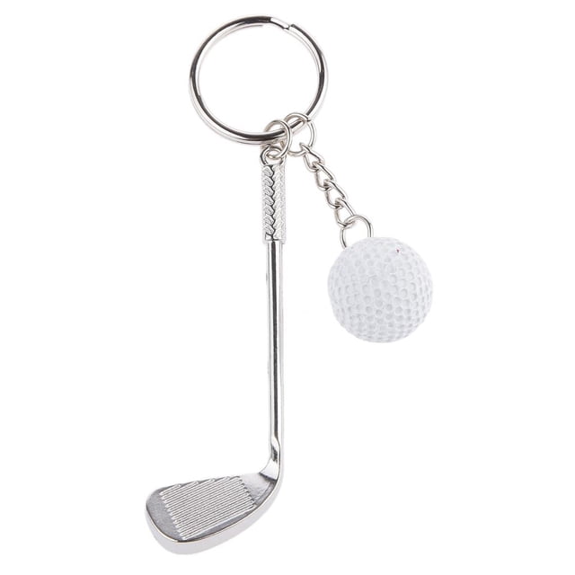 lionlar Mini Golf Club Ball Pendant Keyring Key Chain Gift White
