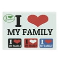 thumbnail image 1 of Family Cutting Board, Signs I Love My Family Emblems Stamp Colorful Retro Classic Composition, Decorative Tempered Glass Cutting and Serving Board, Large Size, Multicolor, by Ambesonne, 1 of 1