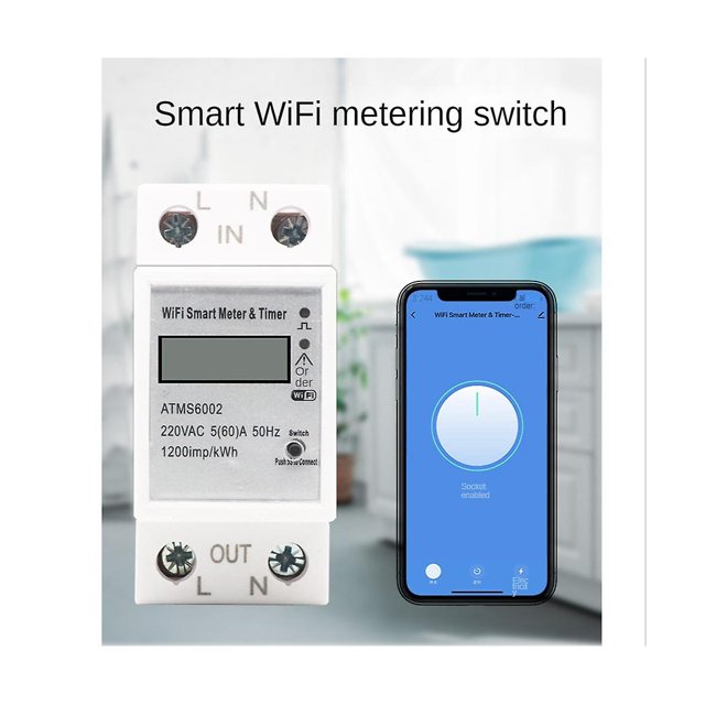 Medidor de energía eléctrica con carril Din monofásico Atms6002, medidor inteligente Wifi M de Tuya Wifi, medidor remoto Wifi