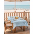 thumbnail image 2 of Outdoor Tablecloth with Umbrella Hole for Patio/Picnic/Party/Camping, Vintage Lake Blue Starfish Waterproof Table Cloth Rectangle Table Cover Washable, Summer Coastal Beach Marine (60"x 120"), 2 of 9