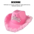 thumbnail image 3 of Fashion Cute Western Cowboy Style Hat Feather Decoration Rhinestone Decor Shinny Cap Cap Holiday Party Performance Headwear Accessory Feather, 3 of 8