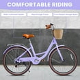 thumbnail image 3 of 26" Beach Cruisers for Women, Pipleo Bikes for Women with Rattan Basket, 7-Speed & Step-Through Frame, 3 of 8