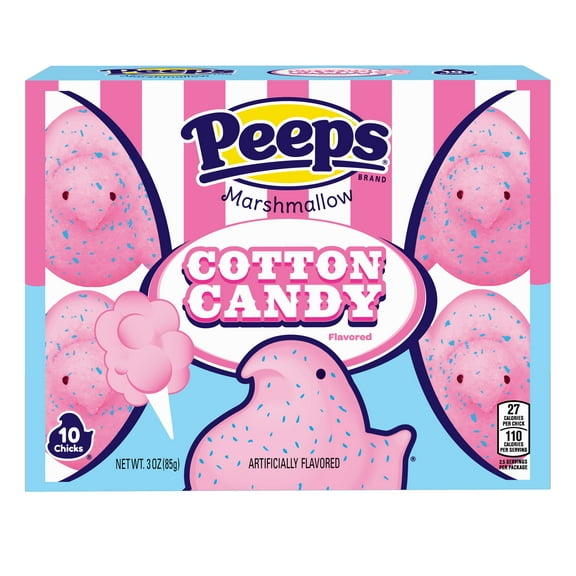 PEEPS, Cotton Candy Flavored Marshmallow Chicks Easter Candy, 10ct. (3.0 oz.)