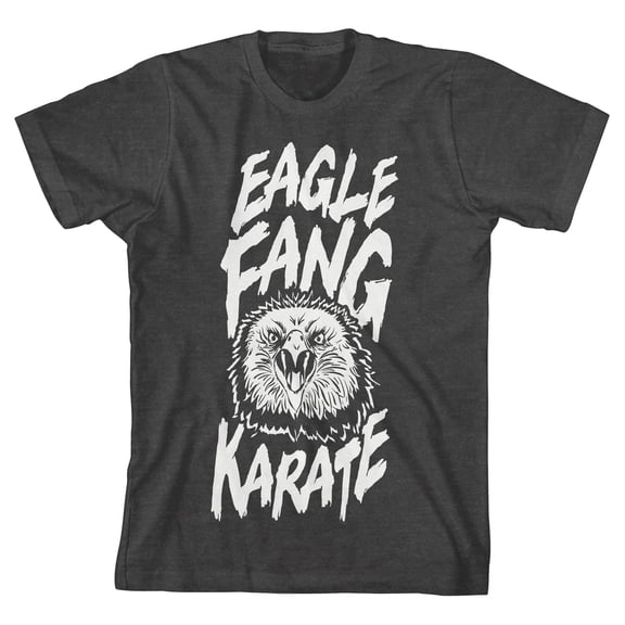 Cobra Kai Eagle Fang Karate Youth Boy's Charcoal Heather T-Shirt-Medium