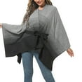 thumbnail image 6 of QQAMB Women's Shawl Wrap Poncho Cape Open Front Cardigan Shawls Gradient Color Cape for Fall Winter with Waist Belt, 6 of 8