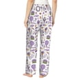 thumbnail image 3 of Xecao Lavender Flowers Women's Straight Lounge Pajama Pants: The Epitome of Relaxed Sleepwear, 3 of 9