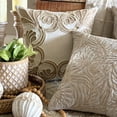 thumbnail image 4 of The HomeCentric Decorative Beige Pack of 2, 18"x18" (45x45 cm) Pillow Covers, Linen Embroidery, Jute Pearl Throw Pillows For Sofa, Floral Pattern Contemporary Style Easter - Maisy, 4 of 11